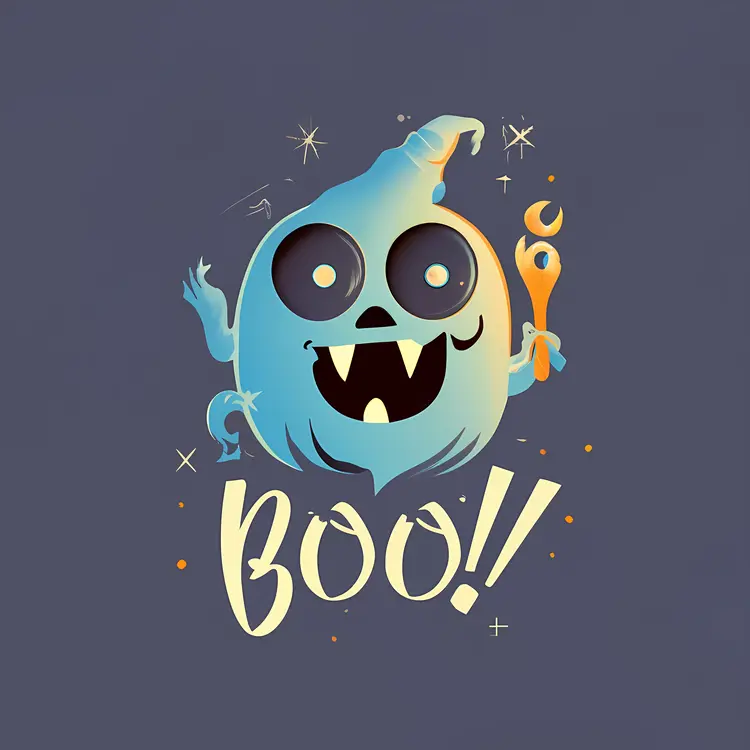 Cute Ghost Cartoon for Halloween