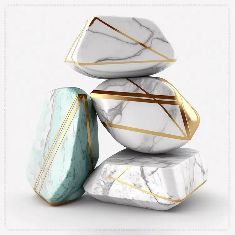 Elegant Marble Stones with Gold Accents