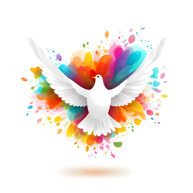 Colorful Dove with Vibrant Background