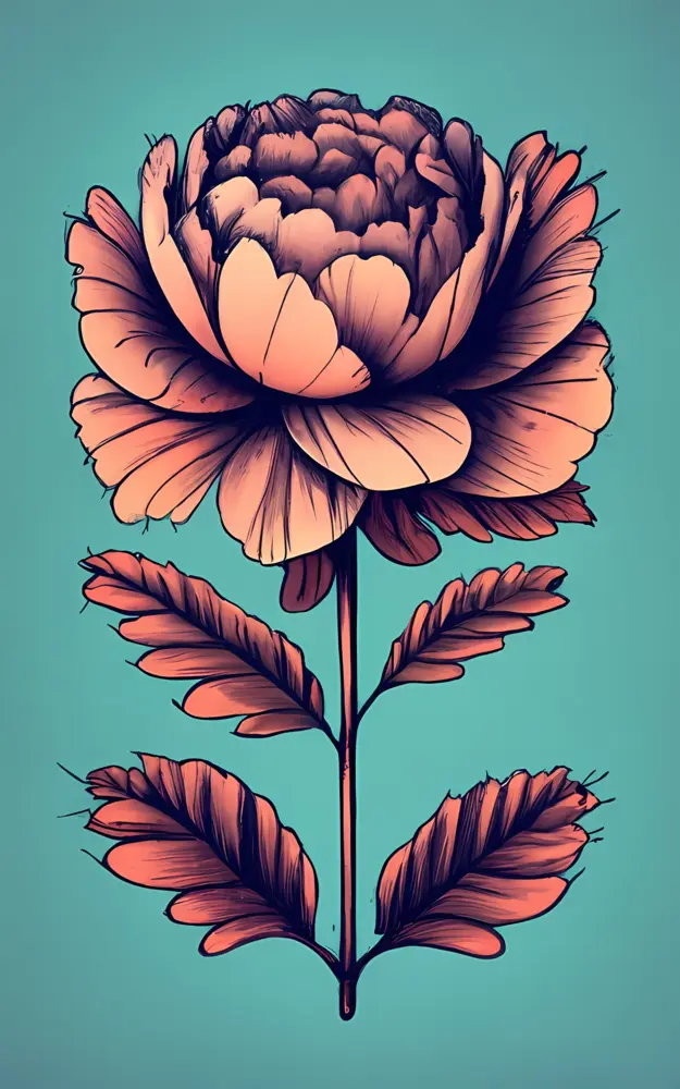 Delicate Peach Flower in Bloom