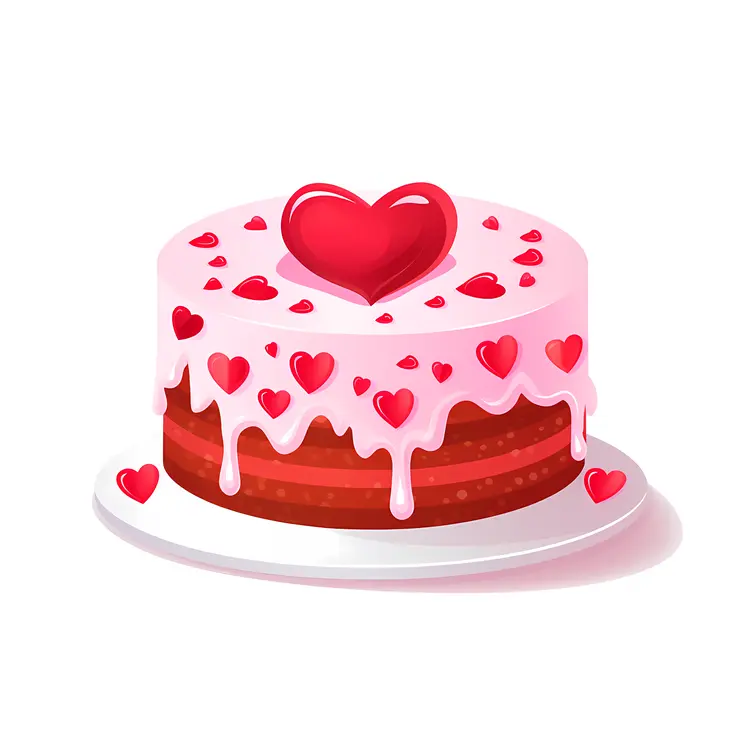 Heart Cake with Pink Icing