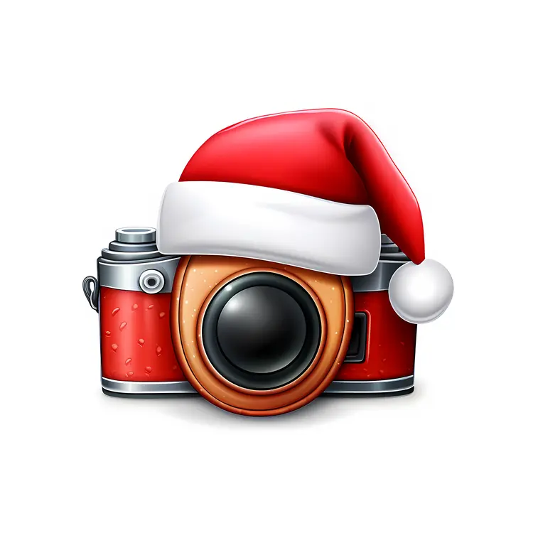 Christmas Camera with Santa Hat