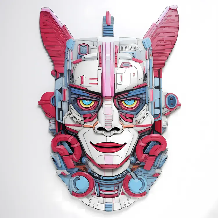 Futuristic Robot Mask with Mechanical Details