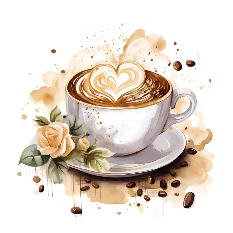 Latte Art with Rose Decoration