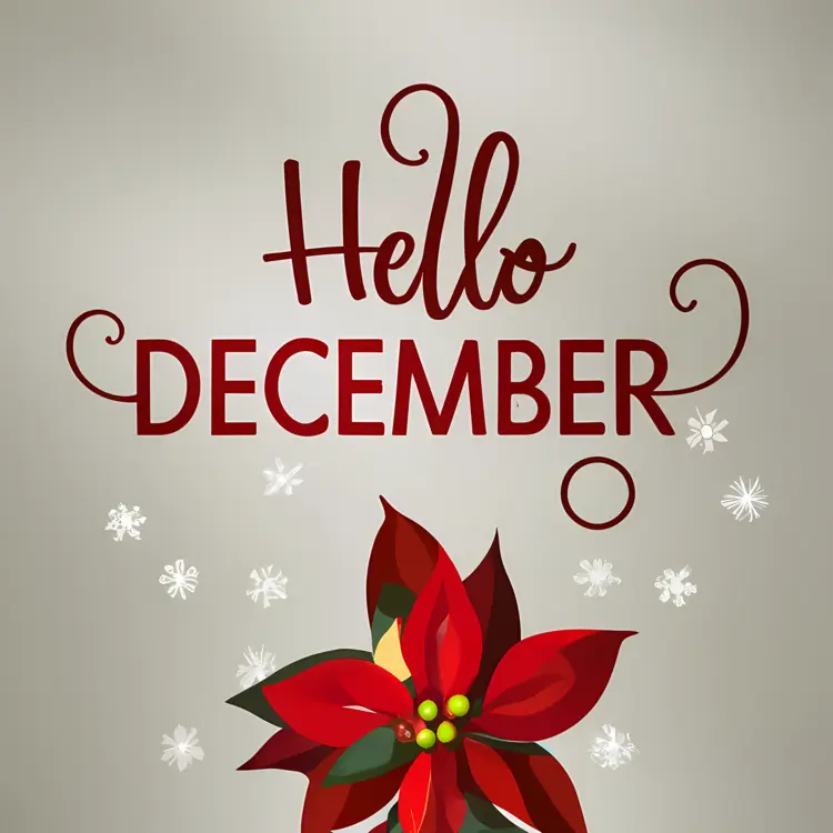 Hello December with Poinsettia
