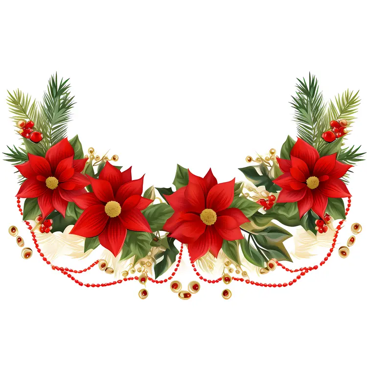 Beautiful Poinsettia Garland for Christmas Decor