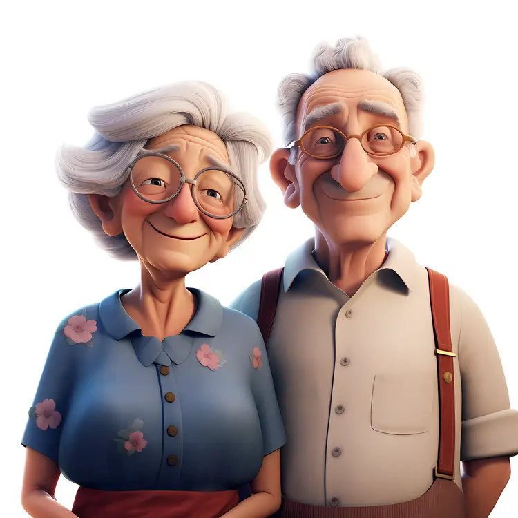 Happy Elderly Couple Smiling Together
