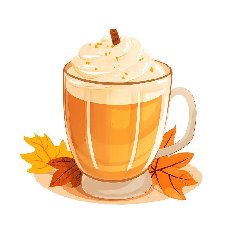 Cup of autumn drink with whipped cream