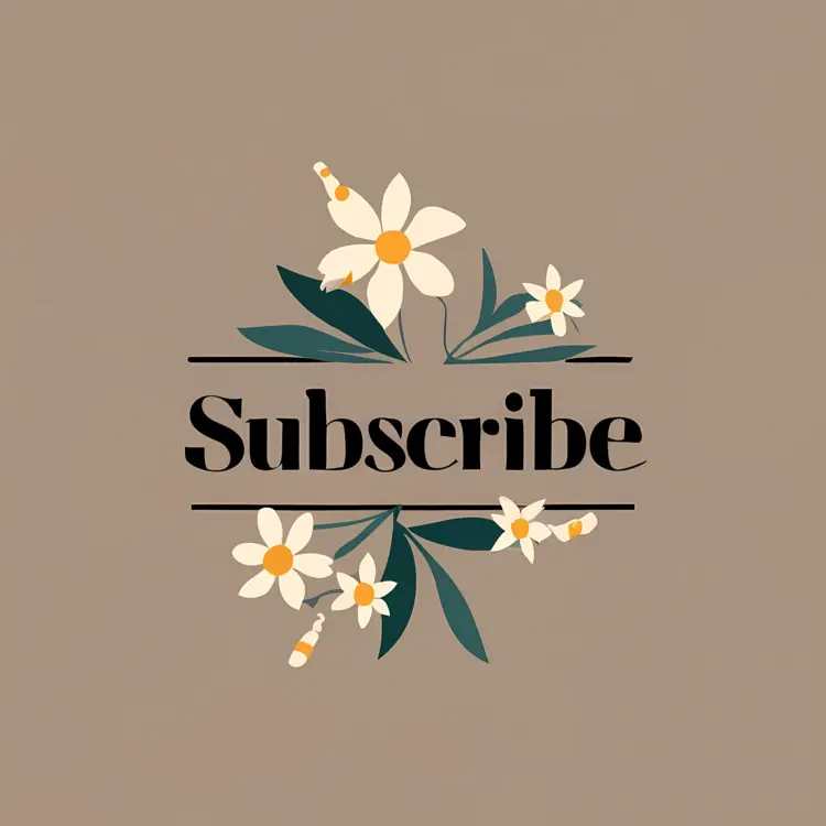 Minimalist Floral Subscribe Text Design