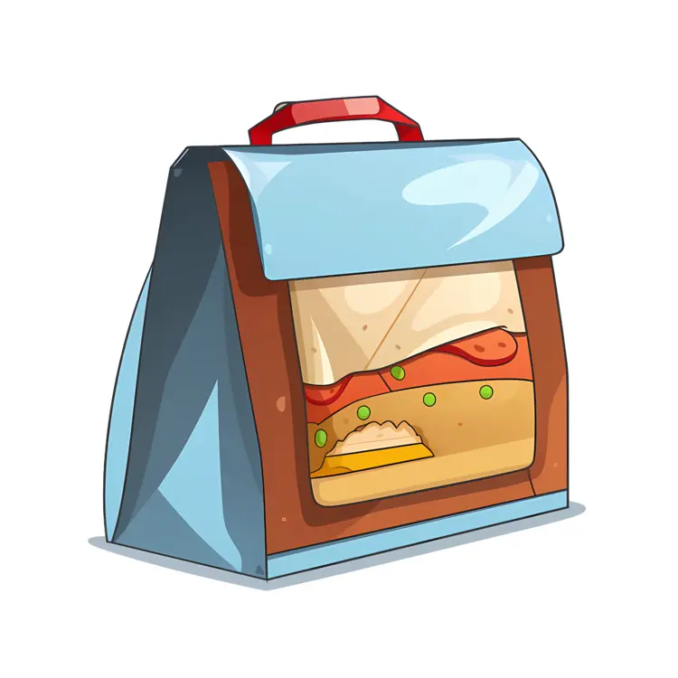 Blue Lunch Bag with Sandwich