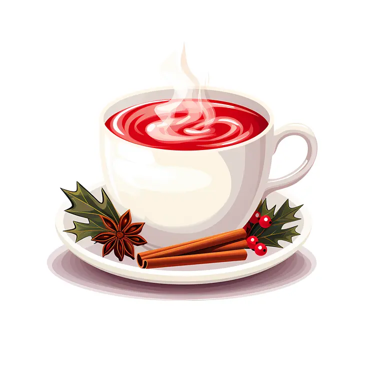 White Cup with Red Drink and Spices