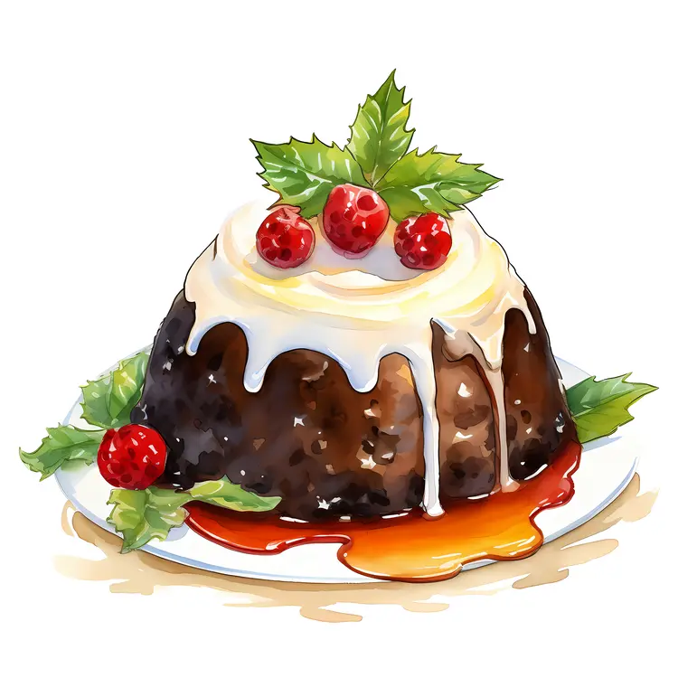 Festive Christmas Pudding with Berries