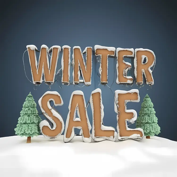 Winter Sale with Snow-Covered Trees