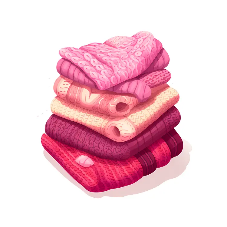Stack of Pink and Red Sweaters