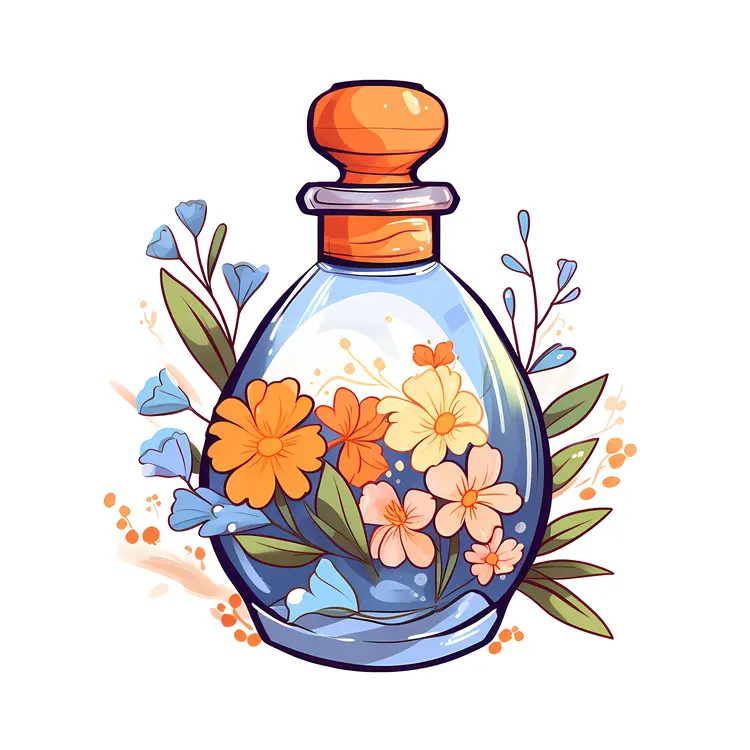 Beautiful Perfume Bottle with Floral Design