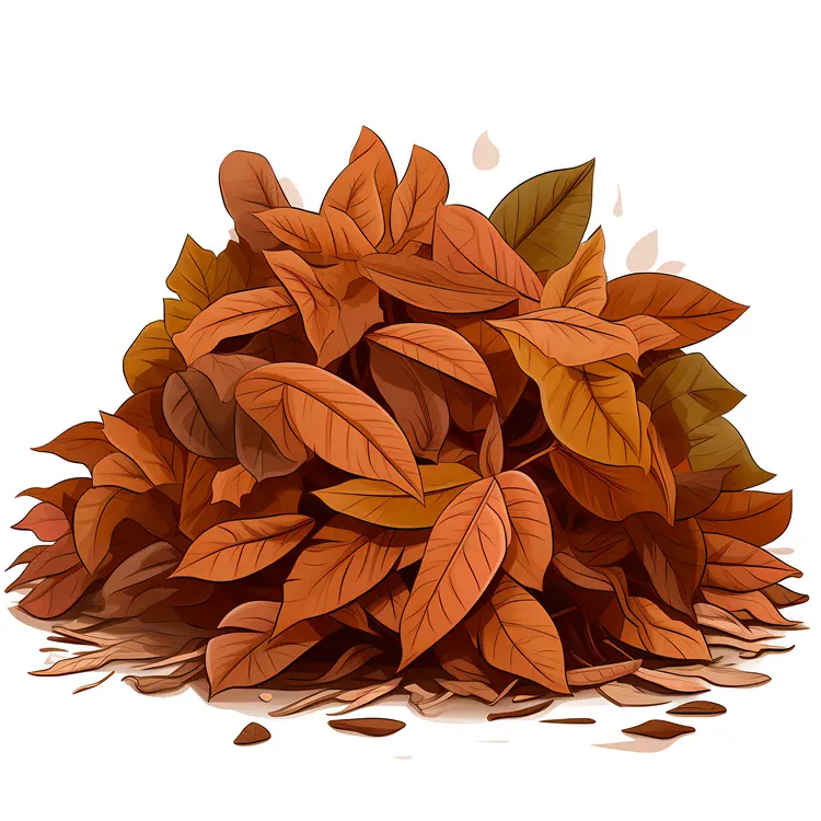 Pile of Autumn Leaves in Fall Season