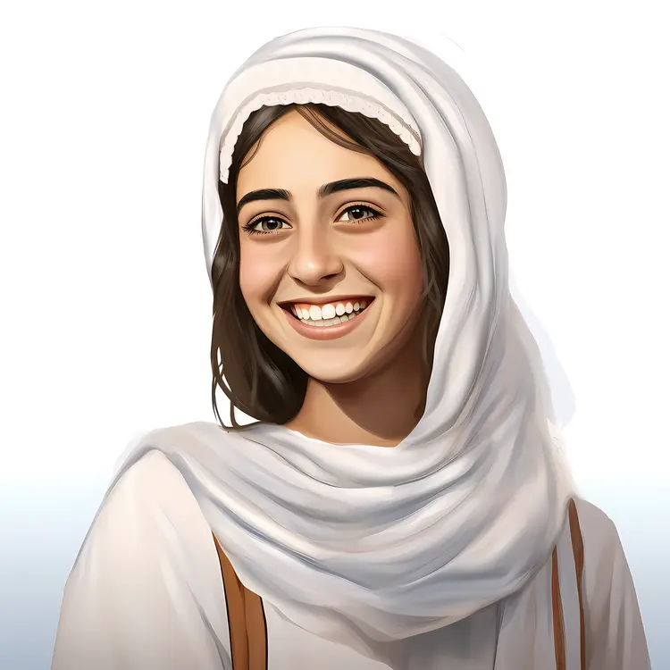 Smiling Woman in Traditional Headscarf Portrait