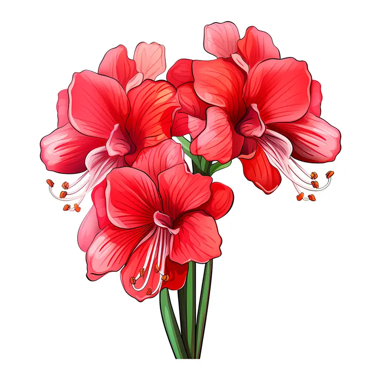 Red Amaryllis Flower Bouquet