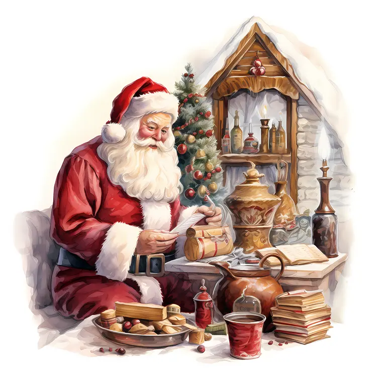 Santa Claus with Christmas Tree