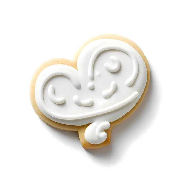 White Heart Cookie with Icing