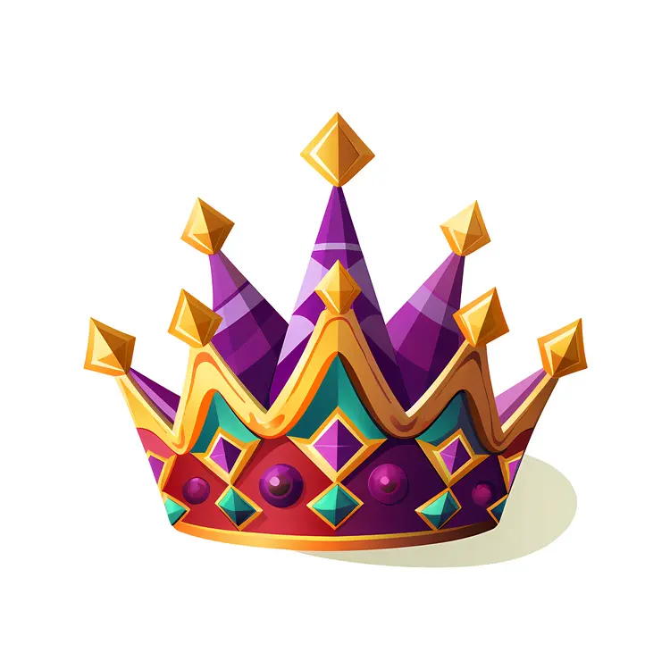 Purple and Gold Crown with Diamonds