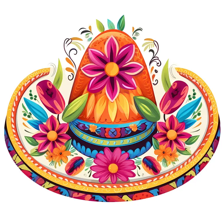Colorful Floral Sombrero for Cinco de Mayo Celebration