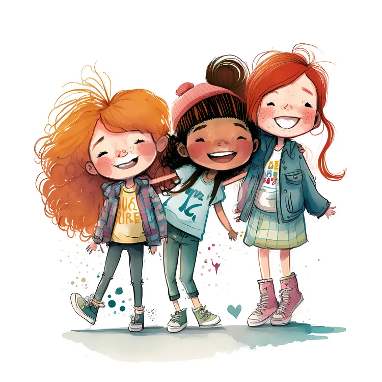 Three Girls Smiling Together