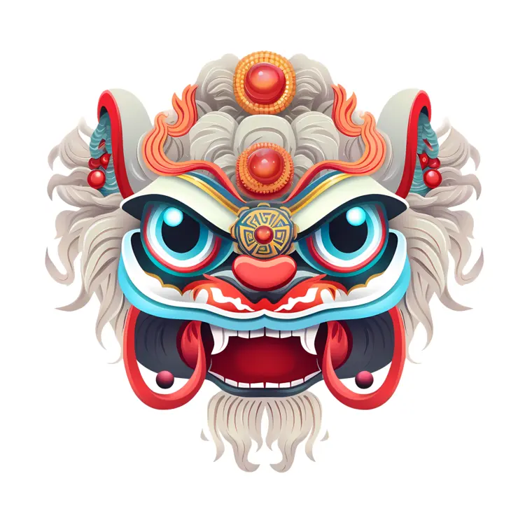 Traditional Lion Dance Mask