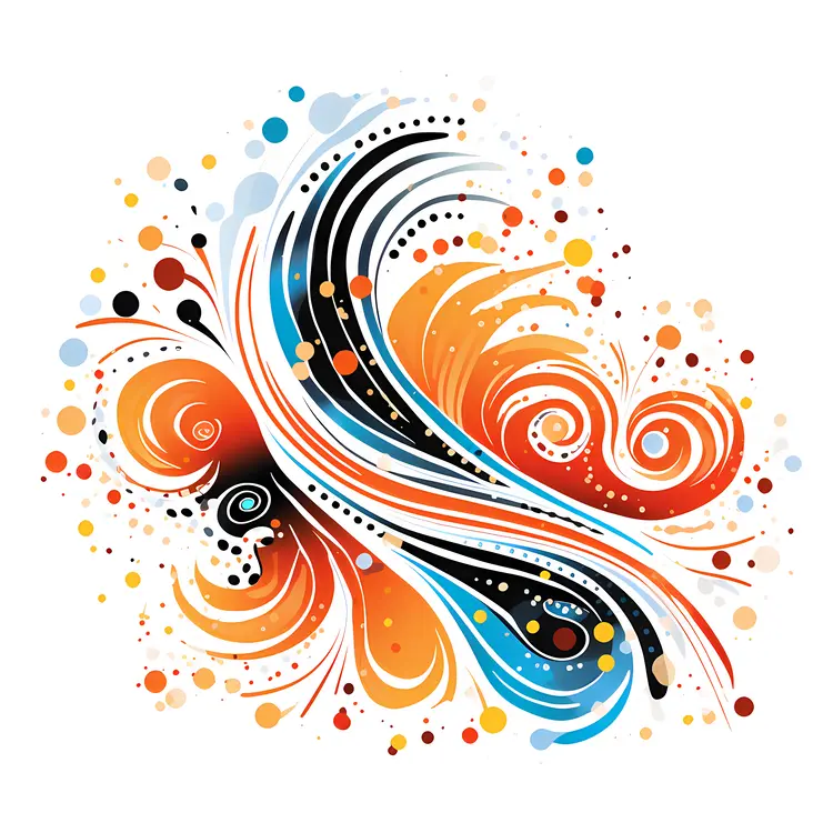 Colorful Abstract Swirls with Dots