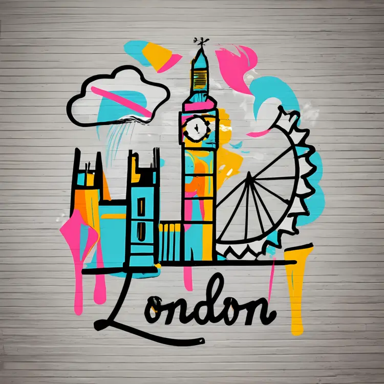 Vibrant London Skyline Illustration