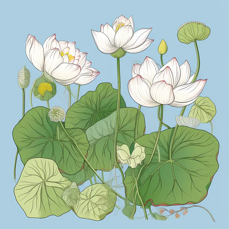 Beautiful Lotus Flowers in Bloom