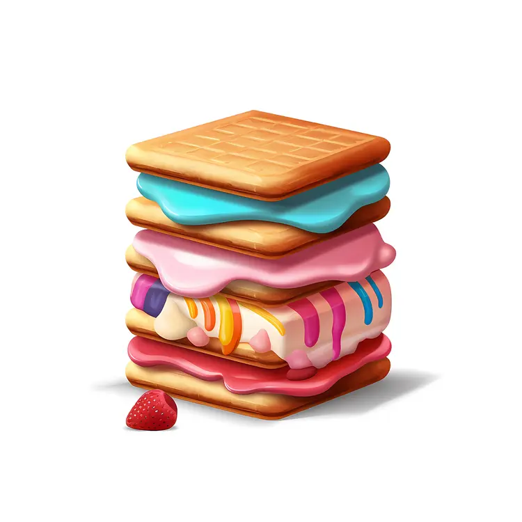 Stacked Colorful Cream Sandwich Cookies