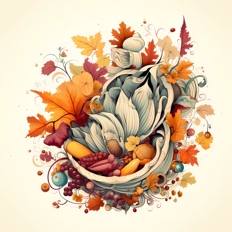 Artistic Autumn Fruit Basket