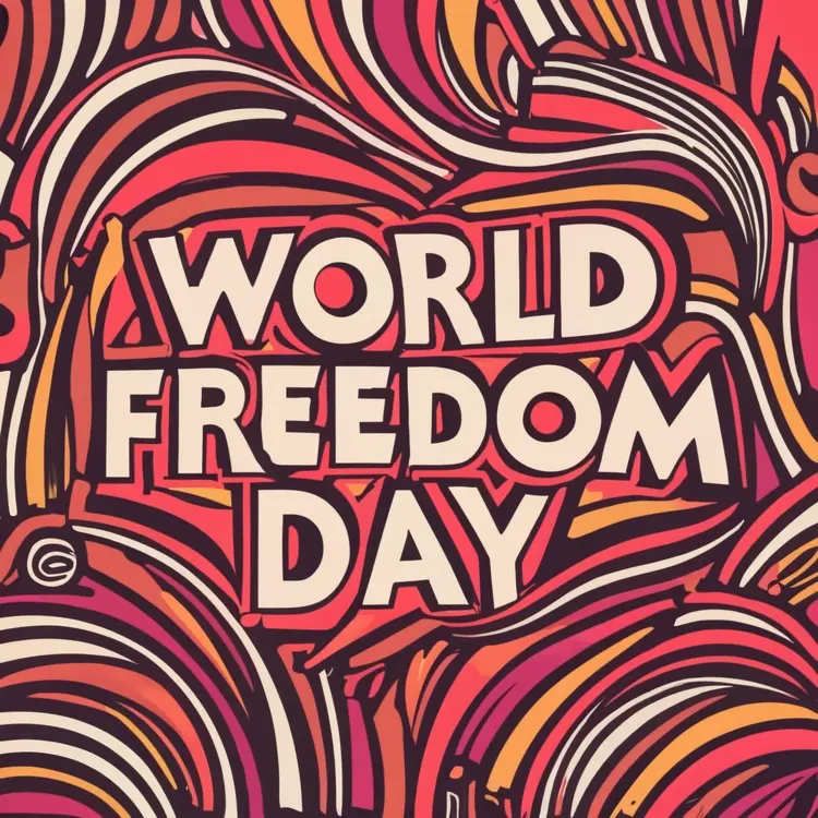 Colorful World Freedom Day Poster