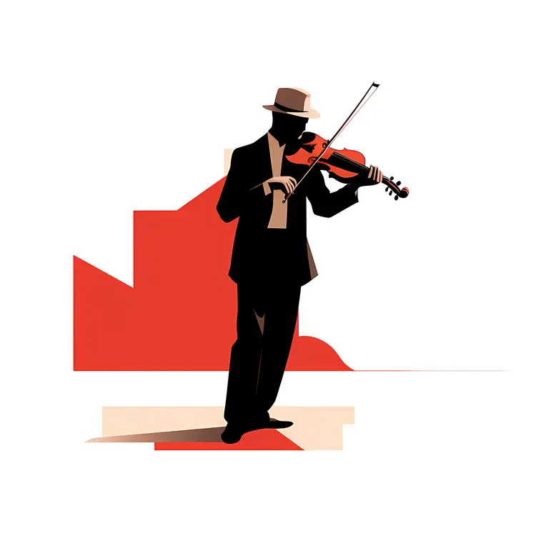Man Playing Violin in Stylish Outfit