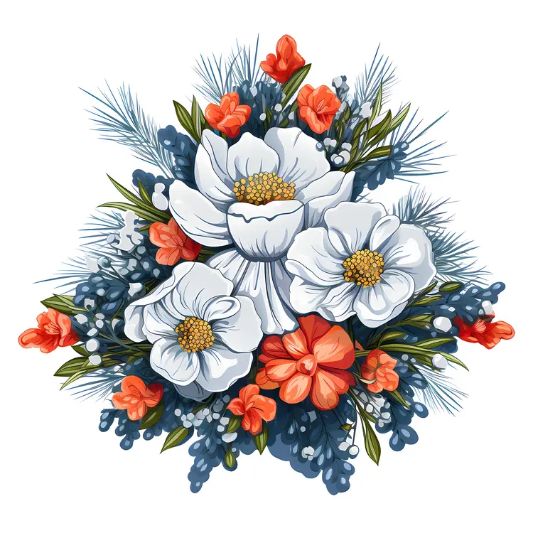 Delicate White and Orange Floral Arrangement