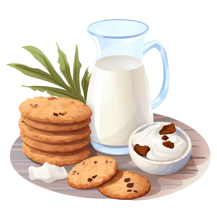 Jug of Milk and Chocolate Chip Cookies