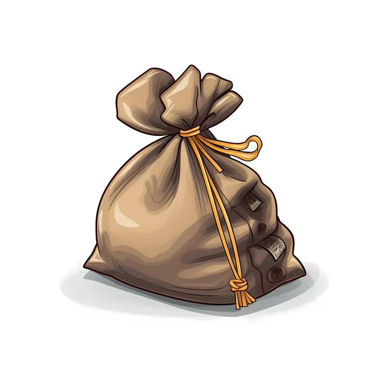 Brown Bag of Rolls of Money