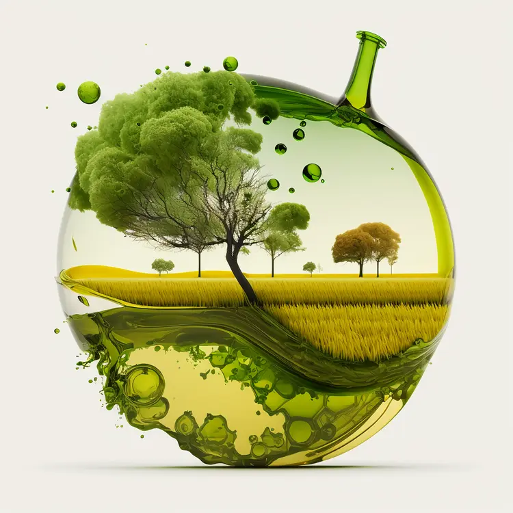 Green Bottle with Nature Inside