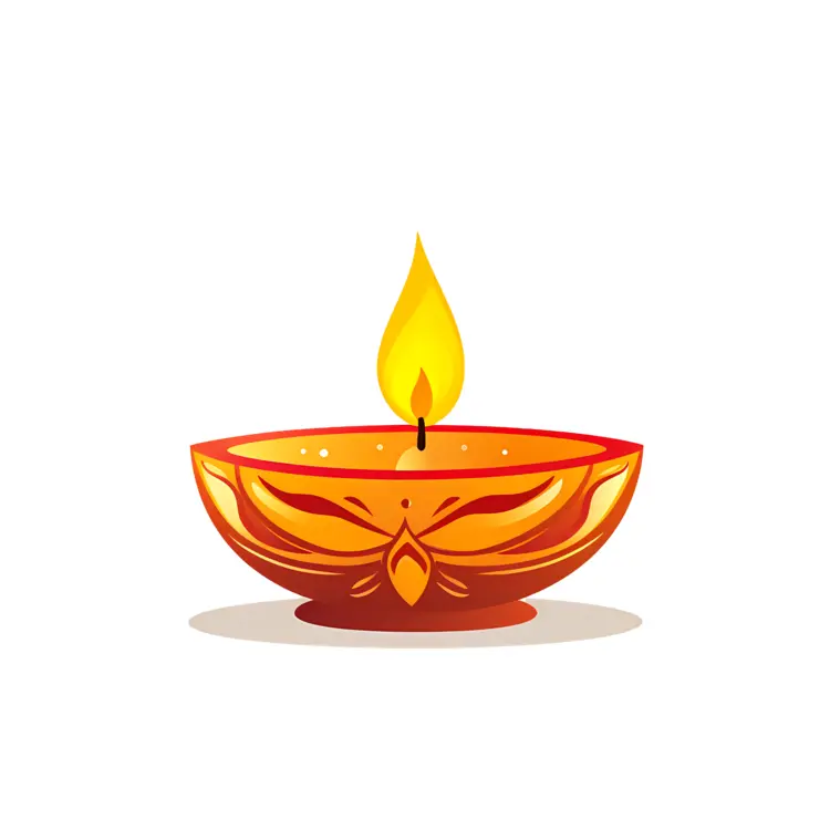 Decorative Oil Lamp with Flame for Diwali