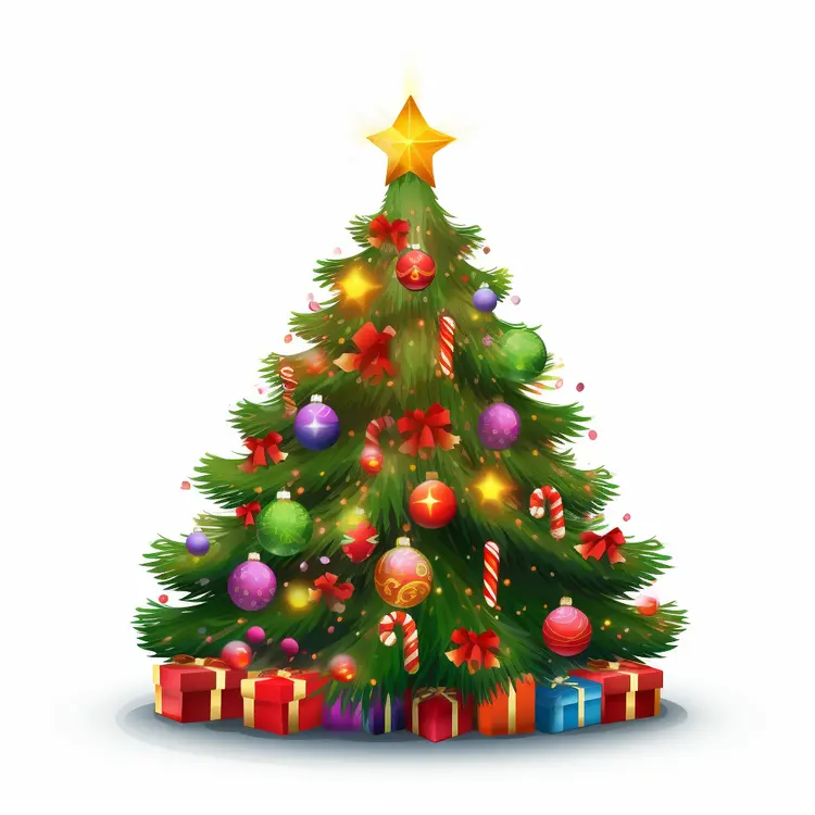 Decorated Christmas Tree with Presents