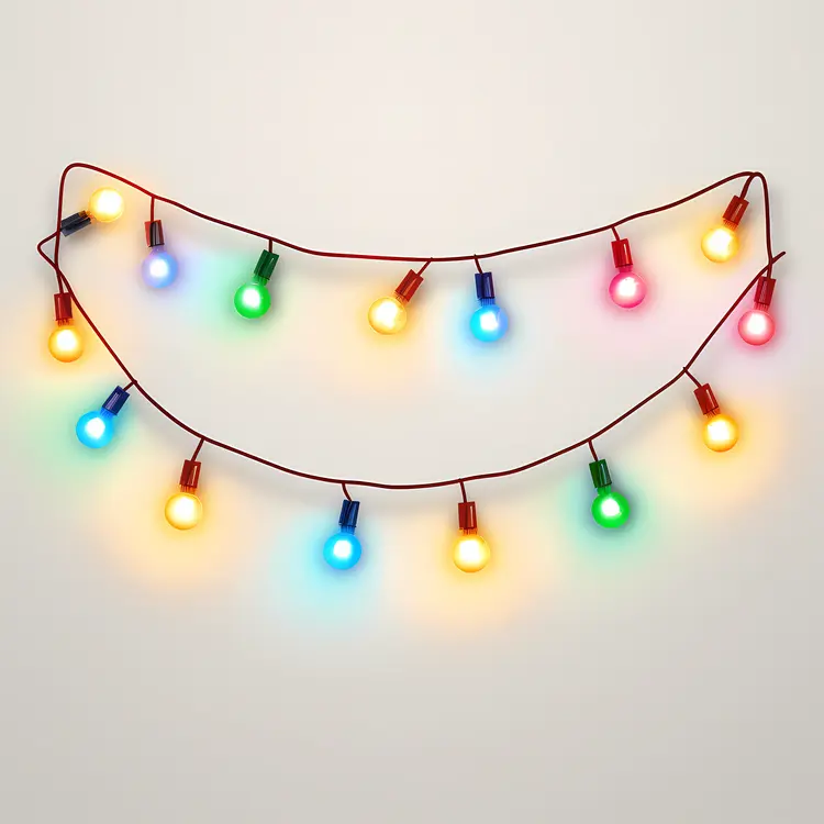 Colorful String Lights with Red Wire