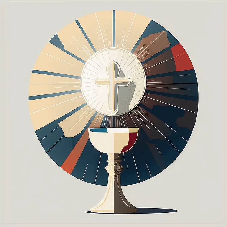 Chalice with Cross and Radiant Background