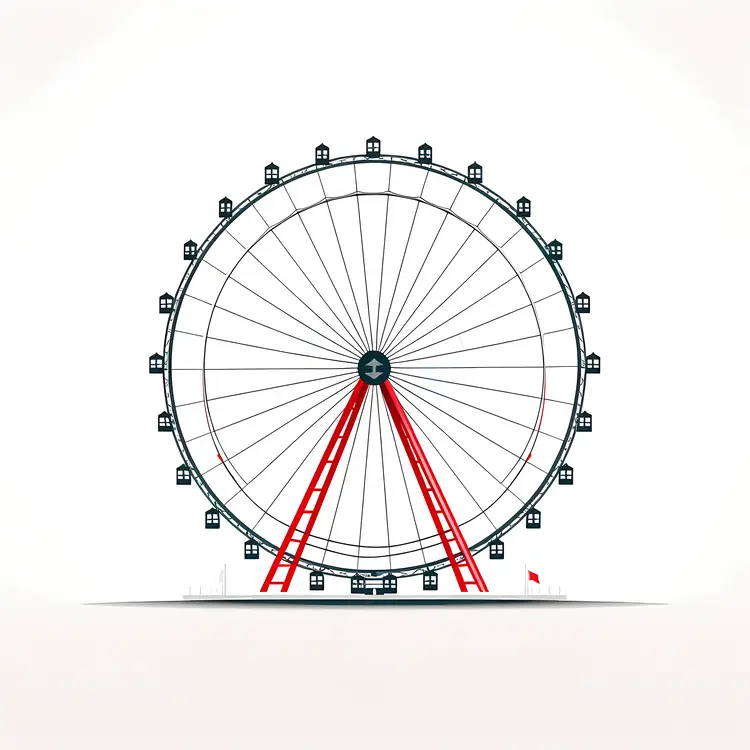 Minimalist Ferris Wheel Illustration