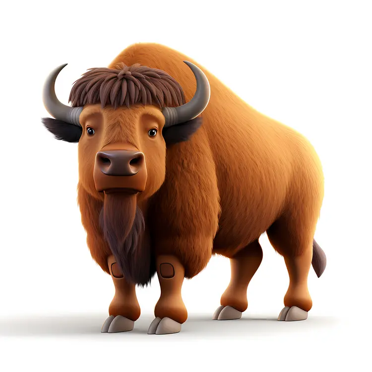 Brown Bison Illustration