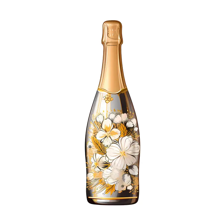 Beautiful Floral Champagne Bottle