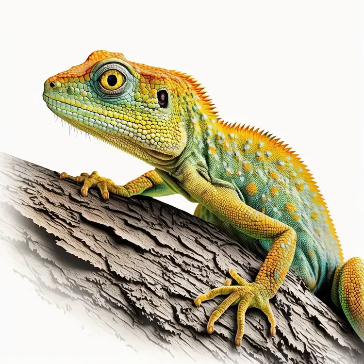 Lizard on Tree Bark