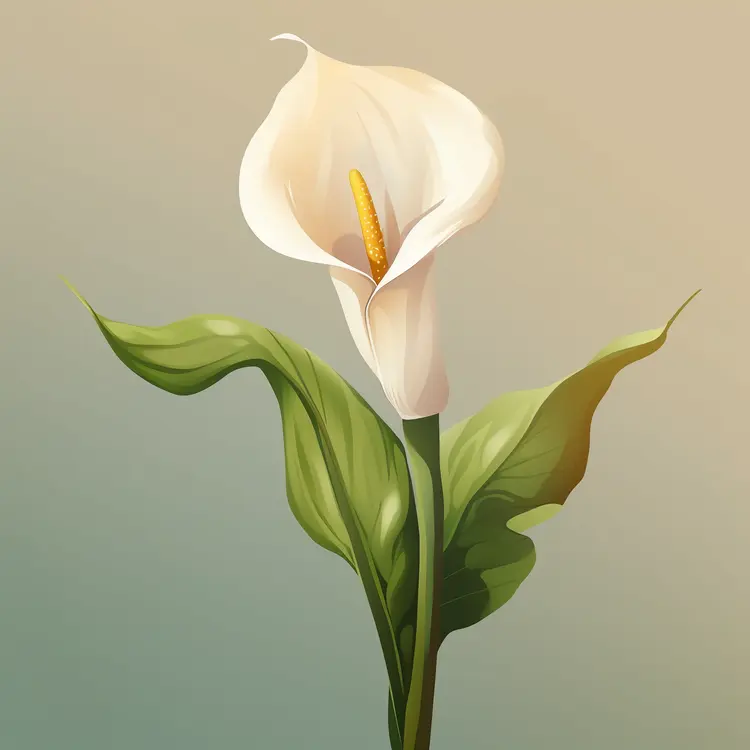 Elegant White Calla Lily Illustration