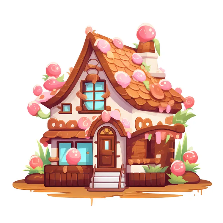 Gingerbread House with Pink Candy