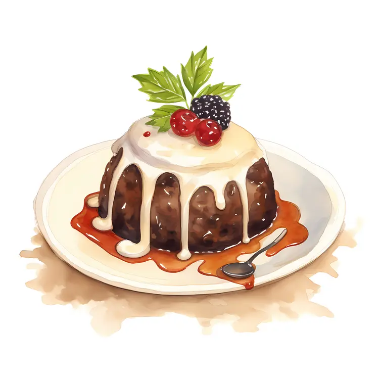 Festive Christmas Pudding with Berries
